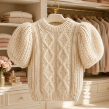 Load image into Gallery viewer, The Cotswold Cable-Knit Puff-Sleeve Top -  Dollhouse-Collection
