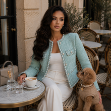 Load image into Gallery viewer, Sage Luxe Tweed Jacket -  Dollhouse-Collection
