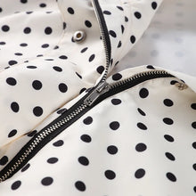 Load image into Gallery viewer, Polka Dot Print Shorts Coats Suits Women Loose High Neck Long Sleeves Zipper Drawstring Sets Female 2025 Autumn New Chic Set -  Dollhouse-Collection
