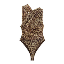 Load image into Gallery viewer, Women Leopard Print Jumpsuit Summer New Female Chic Slim Hollow Out Irregular Sleeveless Bodysuit Lady Fashion Holiday Playsuit -  Dollhouse-Collection
