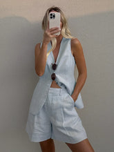 Load image into Gallery viewer, Bronladies Cotton And linen Chic Casual Vest Shorts Set Women's Summer New Fashion Commuter Sleeveless Tank Top Shorts Suits -  Dollhouse-Collection
