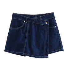 Load image into Gallery viewer, MUJER Blue Denim Shirt Woman Short Sleeve Cropped Shirt Women Summer Short Tops Woman Streetwear Y2k Stylish Women's Blouses -  Dollhouse-Collection
