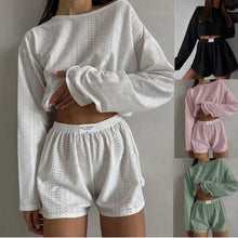 Load image into Gallery viewer, Women's Pajamas Set Sleepwear Spring Long Sleeve Tops With Shorts Home Clothes 2 Piece Sets Pyjama Femme Loungewear Pijama Mujer -  Dollhouse-Collection
