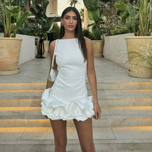Load image into Gallery viewer, Sculpted Ruffle Hem Mini Dress -  Dollhouse-Collection
