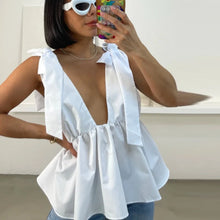 Load image into Gallery viewer, HXAO Butterfly Knot Slip Top Women Summer Corset Crop Tops Woman Sleeveless Beach White Brown Top Backless Sexy Camisole Top -  Dollhouse-Collection
