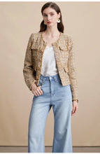 Load image into Gallery viewer, Spring Clothing Autumn Fancy Tweed Jackets Women Coats Long Sleeve Slim Elegant Fashion Tops Brand Designer Jacket Outfit -  Dollhouse-Collection
