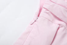 Load image into Gallery viewer, Weird Puss 3D Flower Decoration Dress Women Y2K Sweet Style Flare Sleeve Ruched Ribbon Vacation Fashion Elegant Mini Bodycon -  Dollhouse-Collection
