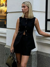 Load image into Gallery viewer, LGRQ Fashion Two-piece Set Round-neck Sleeveless Vest Top High-waisted Straight-cut Shorts Women's Clothing 2026 Summer 19DB1123 -  Dollhouse-Collection
