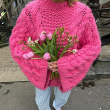 Load image into Gallery viewer, Fashion Knitted Women Sweater Loose High Neck Long Sleeve Sweater Female 2026 Autumn Winter Oversized Lady Pullovers Outwear -  Dollhouse-Collection
