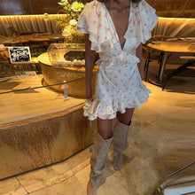 Load image into Gallery viewer, The Elise Ruffle Wrap Mini Dress -  Dollhouse-Collection
