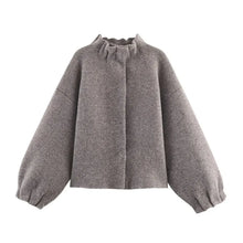 Load image into Gallery viewer, Tuularose Women Knit Dress Sets Gray Aviator Jacket Coat High Waisted Skirt Sets Autumn New Party Office Lady Female Dress Sets -  Dollhouse-Collection
