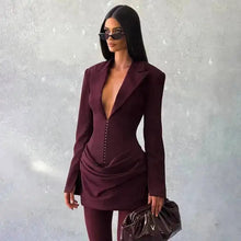 Load image into Gallery viewer, Avrilyaan Casual Pleated Sexy Dress Women 2025 Elegant Party Dress Blazer Long Sleeves Bodycon Mini Autumn Winter Dress Vestidos -  Dollhouse-Collection
