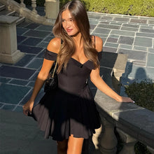Load image into Gallery viewer, Dulzura Off Shoulder Backless Zipper Slip Puffy Mini Dress Women'S Fashion Sexy Elegant Clothes Party Prom Spring Summer Outfit -  Dollhouse-Collection
