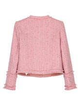 Load image into Gallery viewer, Exquisite elegant fashionable small fragrance style socialite's coarse tweed pink round neck anti-aging jacket -  Dollhouse-Collection
