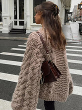 Load image into Gallery viewer, Fashion Knitted Women Sweater Loose High Neck Long Sleeve Sweater Female 2026 Autumn Winter Oversized Lady Pullovers Outwear -  Dollhouse-Collection
