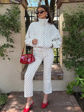 Load image into Gallery viewer, Polka Dot Print Shorts Coats Suits Women Loose High Neck Long Sleeves Zipper Drawstring Sets Female 2025 Autumn New Chic Set -  Dollhouse-Collection
