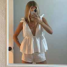 Load image into Gallery viewer, HXAO Butterfly Knot Slip Top Women Summer Corset Crop Tops Woman Sleeveless Beach White Brown Top Backless Sexy Camisole Top -  Dollhouse-Collection
