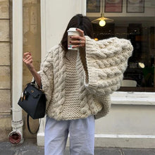 Load image into Gallery viewer, Fashion Knitted Women Sweater Loose High Neck Long Sleeve Sweater Female 2026 Autumn Winter Oversized Lady Pullovers Outwear -  Dollhouse-Collection
