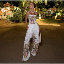 Load image into Gallery viewer, Women's Floral Print Three Piece Set Blazer Corset Top Wide Leg Pant 2026 Spring Lady Casual Daily Vacation Party Fashion Outfit -  Dollhouse-Collection
