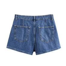 Load image into Gallery viewer, MUJER Blue Denim Shirt Woman Short Sleeve Cropped Shirt Women Summer Short Tops Woman Streetwear Y2k Stylish Women's Blouses -  Dollhouse-Collection
