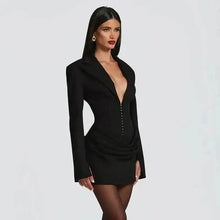 Load image into Gallery viewer, Avrilyaan Casual Pleated Sexy Dress Women 2025 Elegant Party Dress Blazer Long Sleeves Bodycon Mini Autumn Winter Dress Vestidos -  Dollhouse-Collection
