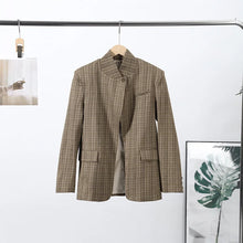Load image into Gallery viewer, Elegant Stripe Blazer Women Loose Full Sleeve Stand Collar Single Breasted Coats Female 2026 Fashion Spring Outwear Lady -  Dollhouse-Collection
