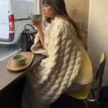 Load image into Gallery viewer, Fashion Knitted Women Sweater Loose High Neck Long Sleeve Sweater Female 2026 Autumn Winter Oversized Lady Pullovers Outwear -  Dollhouse-Collection
