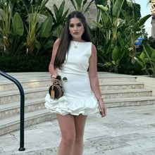 Load image into Gallery viewer, Sculpted Ruffle Hem Mini Dress -  Dollhouse-Collection
