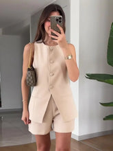 Load image into Gallery viewer, LGRQ Fashion Two-piece Set Round-neck Sleeveless Vest Top High-waisted Straight-cut Shorts Women's Clothing 2026 Summer 19DB1123 -  Dollhouse-Collection
