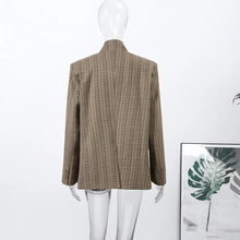 Load image into Gallery viewer, Elegant Stripe Blazer Women Loose Full Sleeve Stand Collar Single Breasted Coats Female 2026 Fashion Spring Outwear Lady -  Dollhouse-Collection
