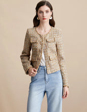 Load image into Gallery viewer, Spring Clothing Autumn Fancy Tweed Jackets Women Coats Long Sleeve Slim Elegant Fashion Tops Brand Designer Jacket Outfit -  Dollhouse-Collection
