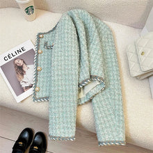 Load image into Gallery viewer, Women Elegant Tweed Jackets Chic O-neck Long Sleeve Tops New Autumn Fashion Single-breasted Office Cardigan Coat 2025 Outerwear -  Dollhouse-Collection
