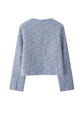 Load image into Gallery viewer, \Women's Tweed Jacket Coat Long Sleeve with Pockets Front Metal Button Chic Outerwear Female Tops -  Dollhouse-Collection
