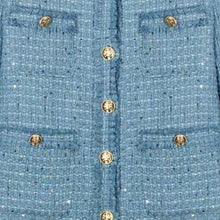 Load image into Gallery viewer, Short blazer with gold buttons, multiple pockets, and a refined design -  Dollhouse-Collection

