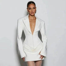Load image into Gallery viewer, Avrilyaan Casual Pleated Sexy Dress Women 2025 Elegant Party Dress Blazer Long Sleeves Bodycon Mini Autumn Winter Dress Vestidos -  Dollhouse-Collection
