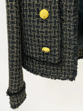 Load image into Gallery viewer, HIGH STREET Newest 2026 Stylish Designer Jacket Women's Lion Buttons Plaid Fringed Tweed Jacket -  Dollhouse-Collection
