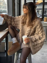 Load image into Gallery viewer, Fashion Knitted Women Sweater Loose High Neck Long Sleeve Sweater Female 2026 Autumn Winter Oversized Lady Pullovers Outwear -  Dollhouse-Collection
