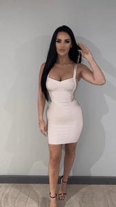 All About Me Bandage Dress Champagne -  Dollhouse-Collection