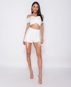 Broderie Anglaise Bardot White Co-Ord -  Dollhouse-Collection