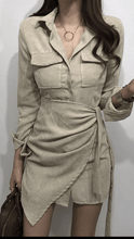 Load image into Gallery viewer, Camelia Corduroy Shirt Dress Beige -  Dollhouse-Collection
