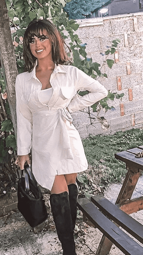 Camelia Corduroy Shirt Dress Beige dress Dollhouse-Collection 