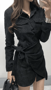 Camelia Cordury Shirt Dress Black -  Dollhouse-Collection
