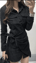 Load image into Gallery viewer, Camelia Cordury Shirt Dress Black -  Dollhouse-Collection
