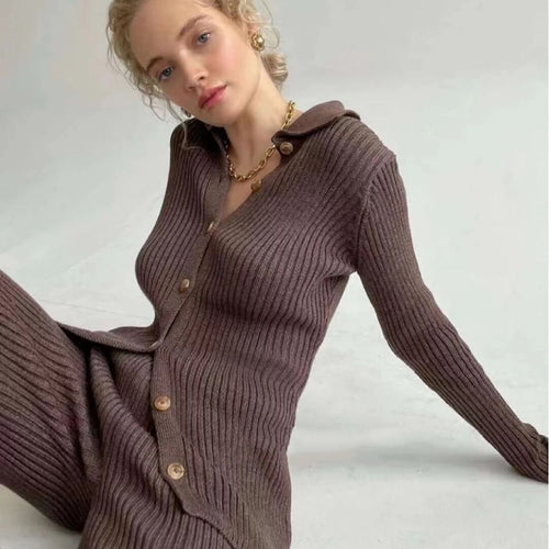 Charlotte ribbed coord in brown Dollhouse-Collection 