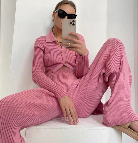 Charlotte Ribbed Coord Set in Pink Dollhouse-Collection 