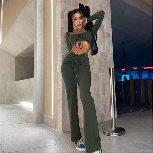 Dominique Loungewear Set in Kaki Dollhouse-Collection 