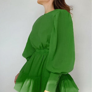 Evelyn Ruffle dress in green Dollhouse-Collection 