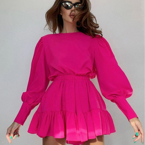 Evelyn ruffle mini dress in pink Dollhouse-Collection 