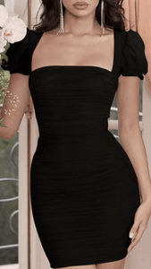 If You Please Puff Sleeve Mini Black -  Dollhouse-Collection