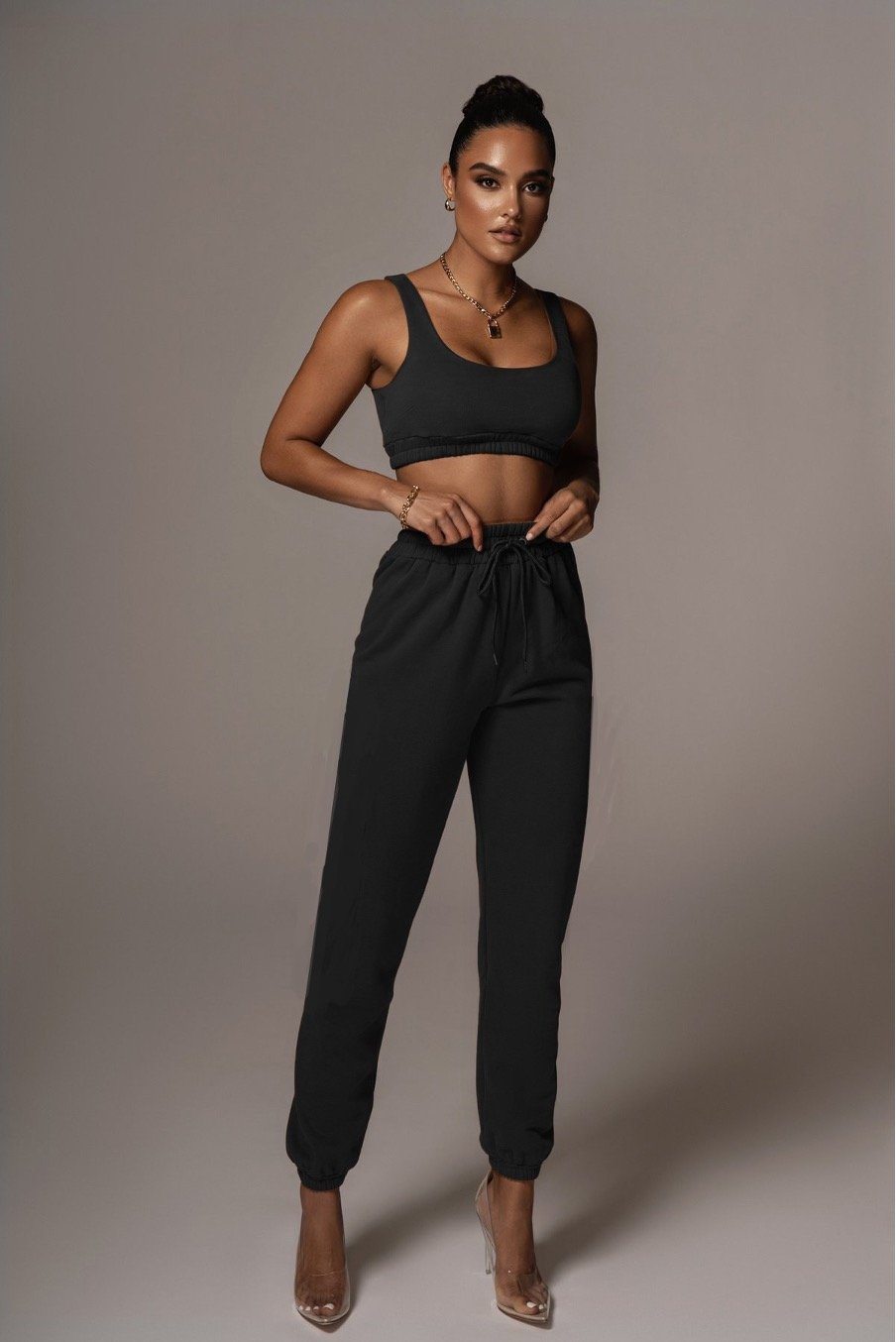 In Love with Loungewear Set in Black Dollhouse-Collection 